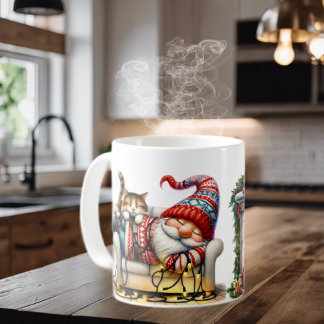 Ceramic Coffee Mug Sleeping Santa Gnome コーヒーマグカップ