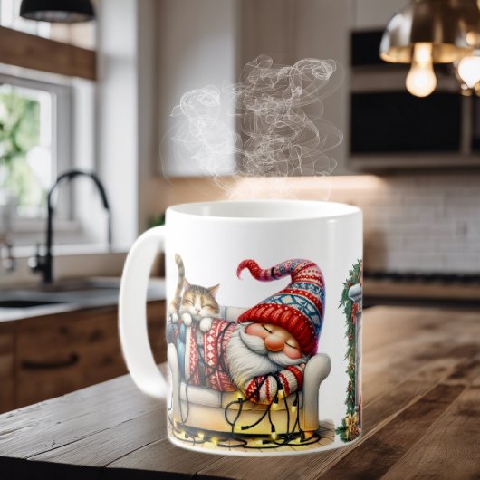 Ceramic Coffee Mug Sleeping Santa Gnome コーヒーマグカップ
