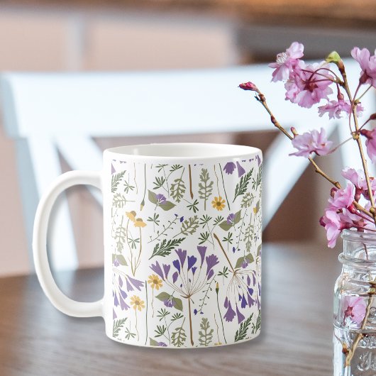 Ceramic Coffee Mug with Wraparound Flower Print コーヒーマグカップ