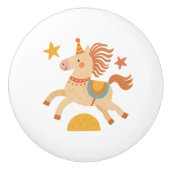 Ceramic Drawer Pull - Performing Circus Pony セラミックノブ (正面)
