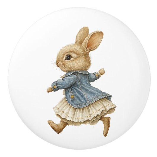 Ceramic Drawer Pull - Running Free no Background セラミックノブ (正面)