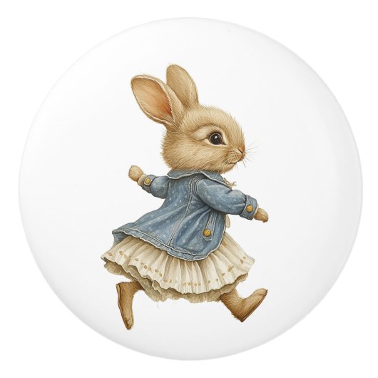 Ceramic Drawer Pull - Running Free no Background B セラミックノブ (正面)