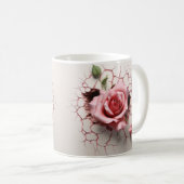 Ceramic Flower Mug Rose コーヒーマグカップ (正面右)