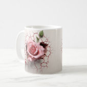 Ceramic Flower Mug Rose コーヒーマグカップ (正面左)