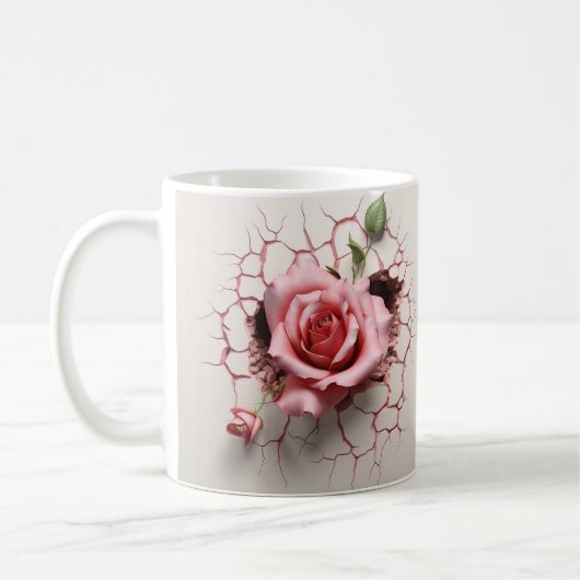 Ceramic Flower Mug Rose コーヒーマグカップ (左)