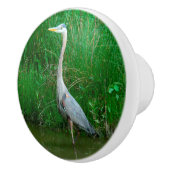 CERAMIC KNOB/"BLUE HERON STANDING IN POND" セラミックノブ (右)