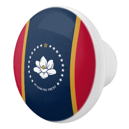 Ceramic knob pull with flag of Mississippi State セラミックノブ (右)
