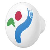 Ceramic knob pull with flag of Seoul, South Korea セラミックノブ (右)