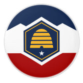 Ceramic knob pull with new flag of Utah, USA セラミックノブ (正面)