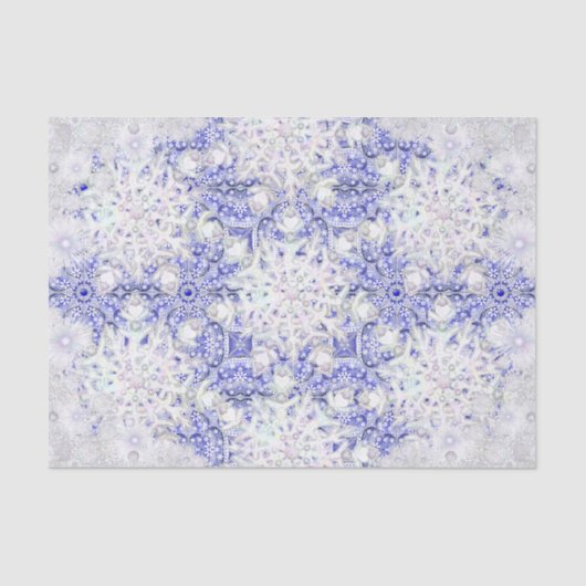Ceramic lace blue of Greece & snowflake 薄葉紙 (正面)