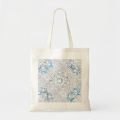 Ceramic lace light blue & snowflake トートバッグ (正面)