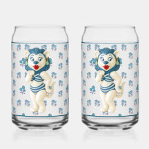 Ceramic Lion Soda Glass