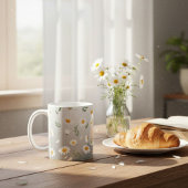 Ceramic mug, Daisy coffee mug, tea cup コーヒーマグカップ