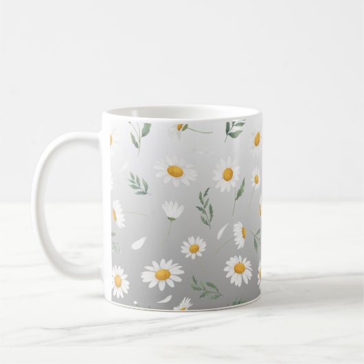 Ceramic mug, Daisy coffee mug, tea cup コーヒーマグカップ (左)