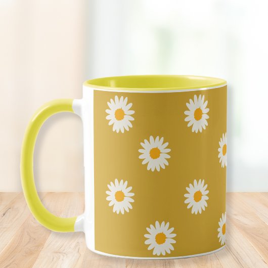 Ceramic mug, Daisy coffee mug, tea cup マグカップ