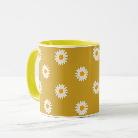 Ceramic mug, Daisy coffee mug, tea cup マグカップ (正面左)