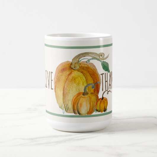 Ceramic Mug: Give Thanks Pumpkin Harvest Blessing コーヒーマグカップ (中央)