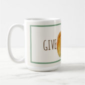Ceramic Mug: Give Thanks Pumpkin Harvest Blessing コーヒーマグカップ (左)
