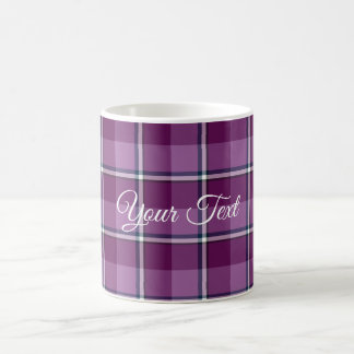 Ceramic Mug Purple and Trendy Pink Plaid コーヒーマグカップ