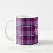 Ceramic Mug Purple and Trendy Pink Plaid コーヒーマグカップ (左)