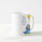 Ceramic Mug - Whimsical Bird with Saying コーヒーマグカップ (正面右)