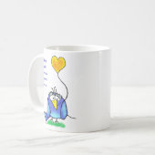 Ceramic Mug - Whimsical Bird with Saying コーヒーマグカップ (正面左)