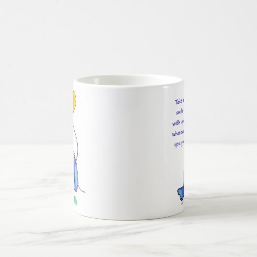 Ceramic Mug - Whimsical Bird with Saying コーヒーマグカップ (中央)