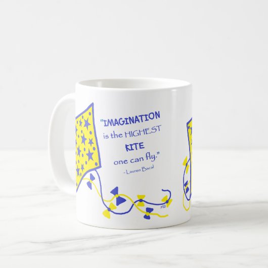 Ceramic Mug - Whimsical Kite with saying コーヒーマグカップ (正面左)