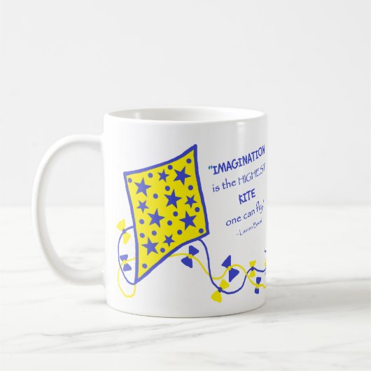 Ceramic Mug - Whimsical Kite with saying コーヒーマグカップ (左)