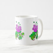 Ceramic Mug Whimsical Purple Flower コーヒーマグカップ (正面右)
