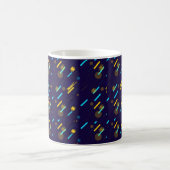 Ceramic mug with a dark blue background featuring  コーヒーマグカップ (中央)