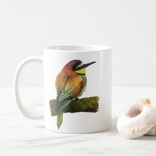 Ceramic mug with Bee-eater design コーヒーマグカップ (ドーナツ)