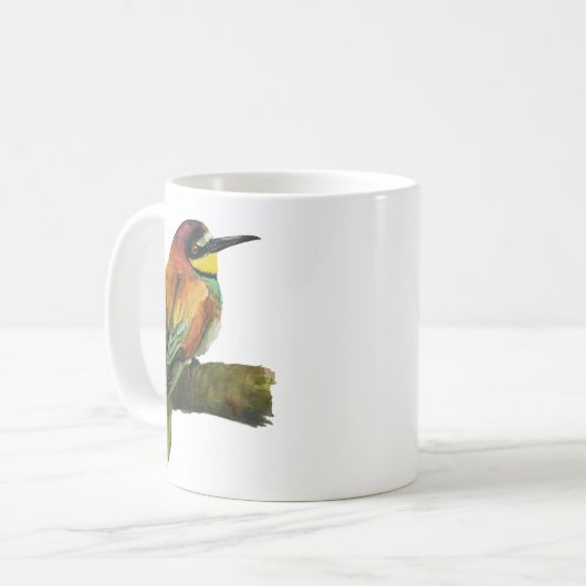 Ceramic mug with Bee-eater design コーヒーマグカップ (正面左)