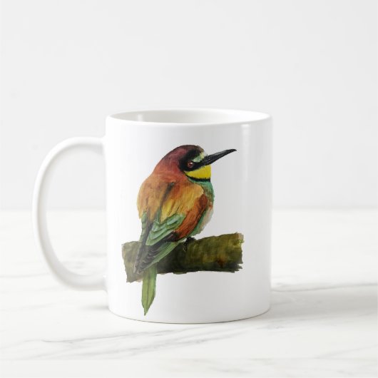 Ceramic mug with Bee-eater design コーヒーマグカップ (左)