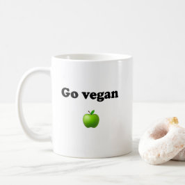 Ceramic mug with Go Vegan design コーヒーマグカップ
