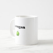 Ceramic mug with Go Vegan design コーヒーマグカップ (正面左)