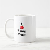 Ceramic mug with I Love Being Vegan design コーヒーマグカップ (左)