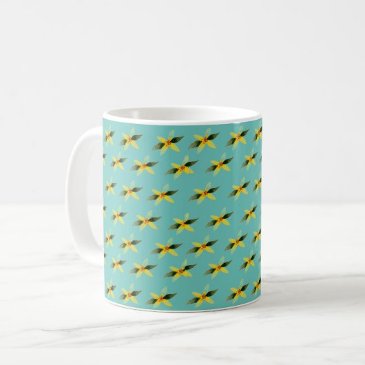Ceramic mug with olive blossom pattern コーヒーマグカップ (正面左)