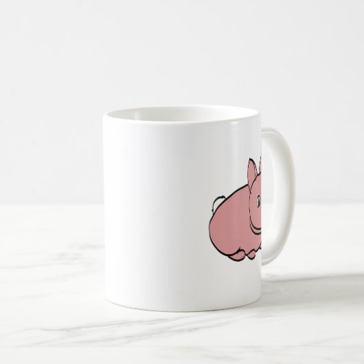 Ceramic mug with pink rabbit design コーヒーマグカップ (正面右)