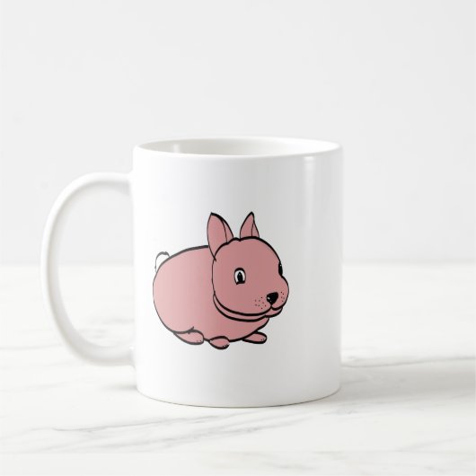 Ceramic mug with pink rabbit design コーヒーマグカップ (左)