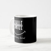Ceramic mug with positive quote "Smile everytime" コーヒーマグカップ (正面左)