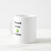 Ceramic mug with "Proud to be vegan" motif コーヒーマグカップ (正面左)