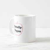 Ceramic mug with "Totally Vegan" motif コーヒーマグカップ (正面左)