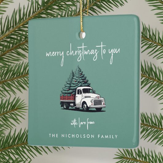 Ceramic Ornament | Christmas Tree Delivery Truck セラミックオーナメント