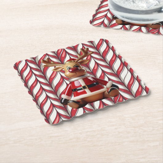 Ceramic Reindeer Coaster ペーパーコースター (アングル)