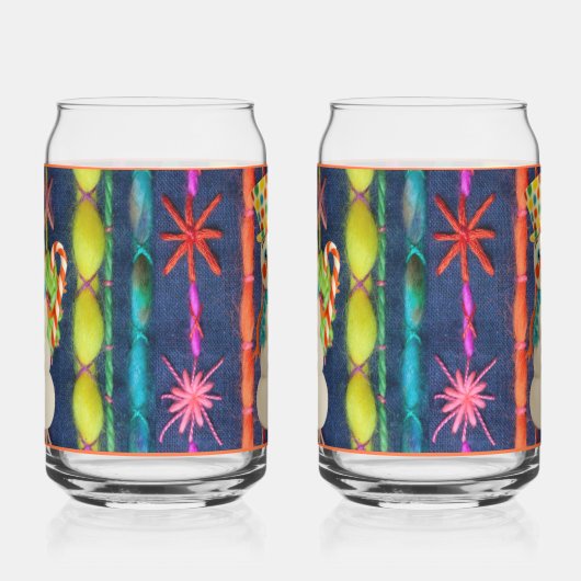 Ceramic Scarf Snowman Soda Glass ガラス缶 (右)