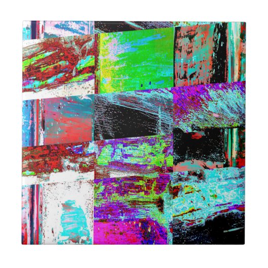 Ceramic Tile – Abstract Grid タイル (正面)