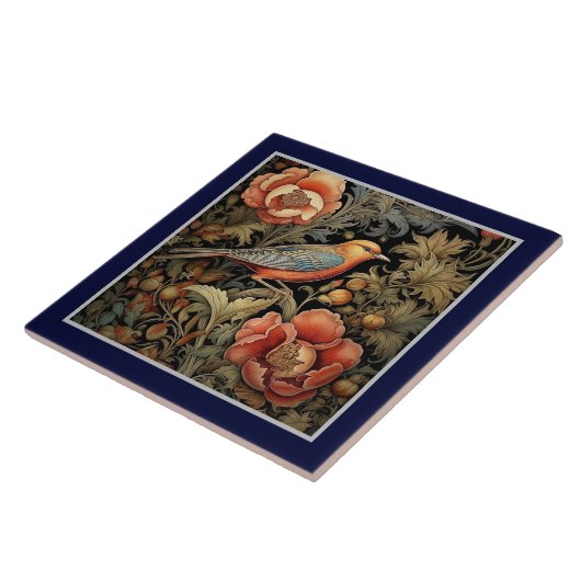 Ceramic Tile - Art Nouveau Bird Design タイル (側面)