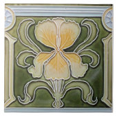 Ceramic Tile - Art Nouveau Iris Border Tile タイル (正面)