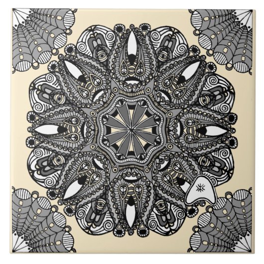 Ceramic Tile Beige A "The Touch Of Infinity" タイル (正面)